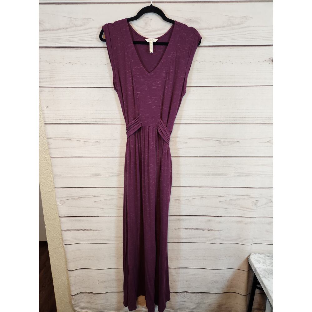 Matilda Jane Women's Plum Purple Sleeveless Long‎ Dress with Waist Tie Size M